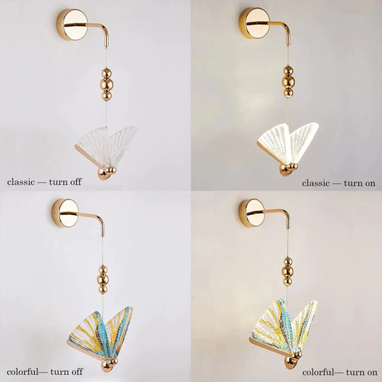 Nordic Butterfly Led Wall Light for Bedroom