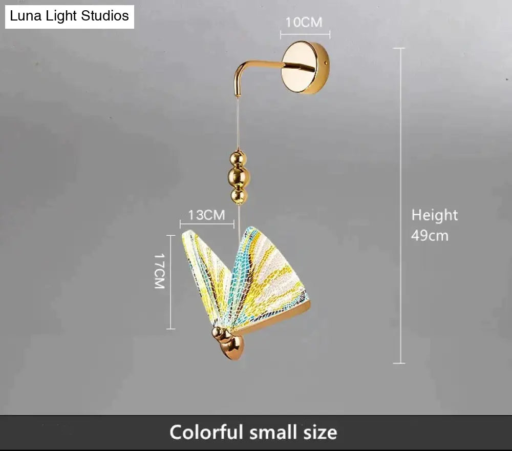 Nordic Butterfly Led Wall Light For Bedroom Colorful Small Size / Warm White Wall