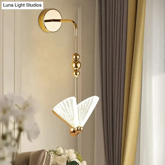 Nordic Butterfly Led Wall Light For Bedroom Wall