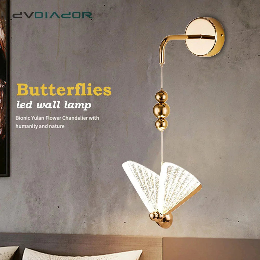 Nordic Butterfly Led Wall Light for Bedroom