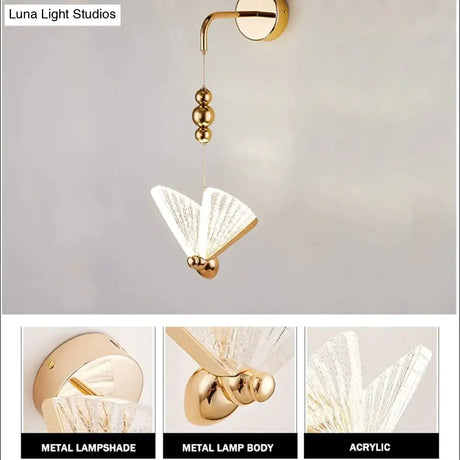 Nordic Butterfly Led Wall Light for Bedroom wall Light