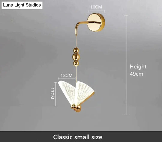 Nordic Butterfly Led Wall Light For Bedroom Classic Small Size / Warm White Wall