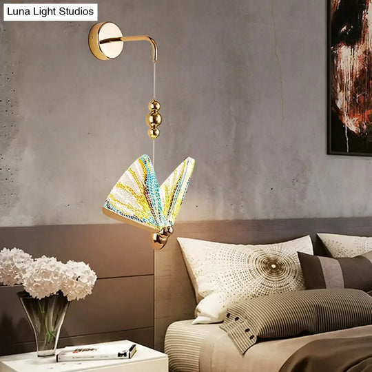 Nordic Butterfly Led Wall Light For Bedroom Wall