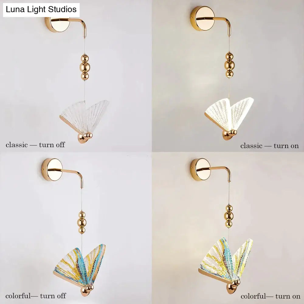 Nordic Butterfly Led Wall Light For Bedroom Wall