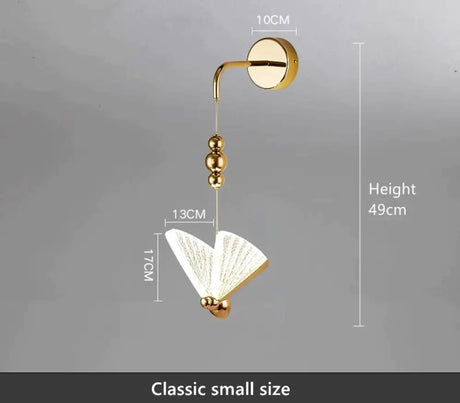 Nordic Butterfly Led Wall Light for Bedroom classic small size / Warm White wall Light