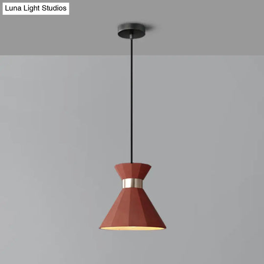 Nordic Castle Mermaid Pendant Light - Single-Bulb Suspension Fixture For Bedrooms Red