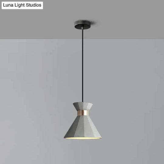 Nordic Castle Mermaid Pendant Light - Single-Bulb Suspension Fixture For Bedrooms Grey