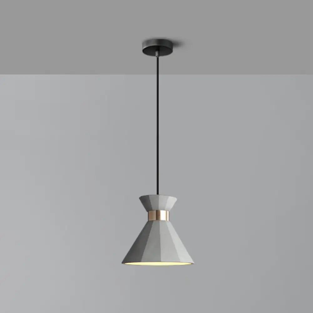 Nordic Castle Mermaid Pendant Light - Single-Bulb Cement Suspension Fixture For Bedrooms Grey