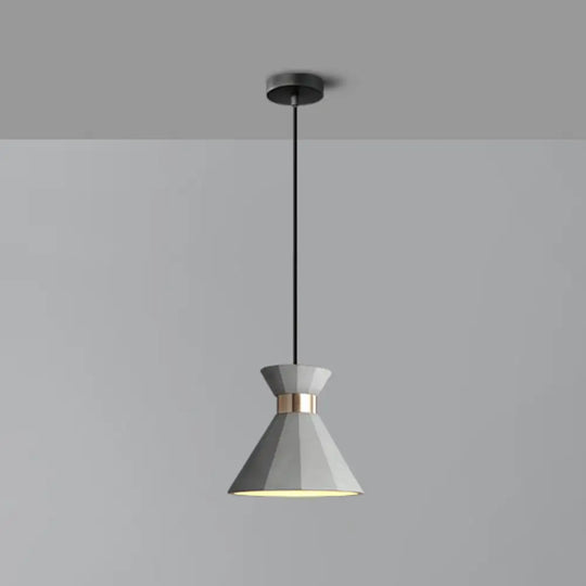 Nordic Castle Mermaid Pendant Light - Single-Bulb Cement Suspension Fixture For Bedrooms Grey