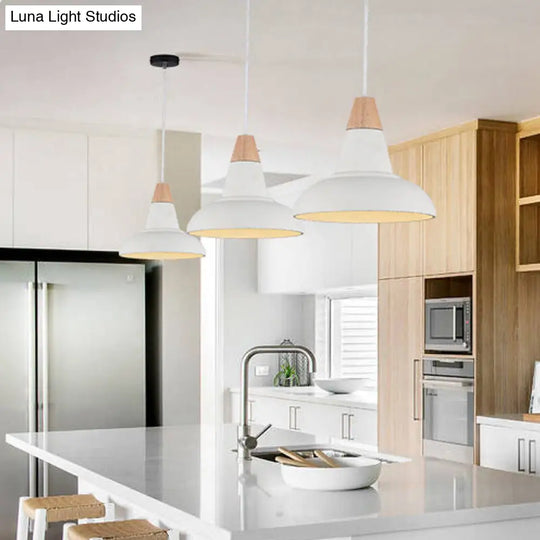 Nordic Cement Barn Kitchen Bar Pendant Light With Carved Interior - Grey/White/Beige White