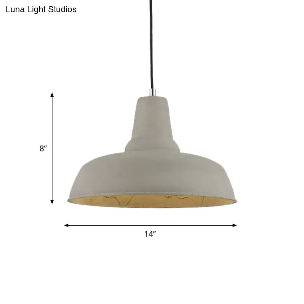 Nordic Cement Barn Kitchen Bar Pendant Light With Carved Interior - Grey/White/Beige