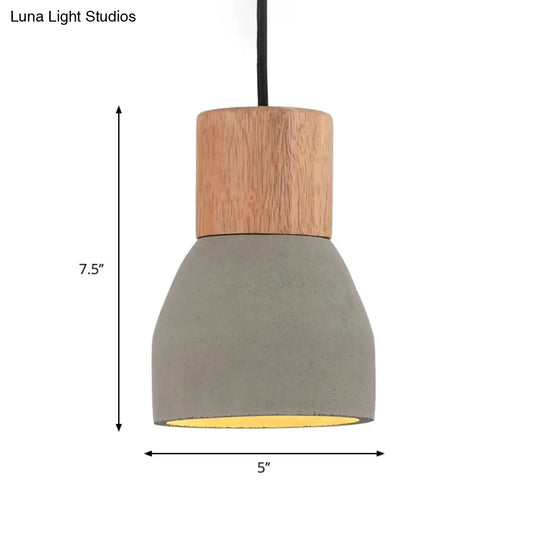 Nordic Cement & Wood Kitchen Pendant Light With Bottle Design