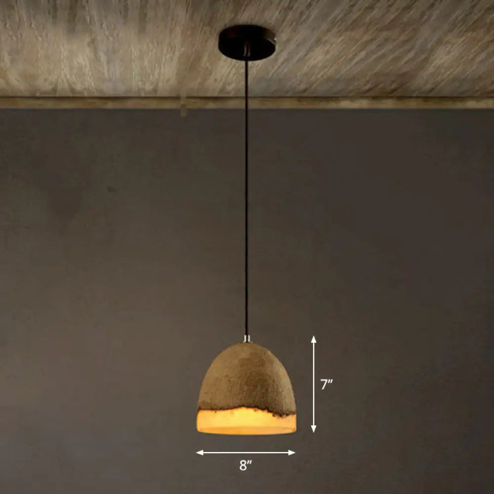 Nordic Cement Ceiling Pendant Light - Bell Shaped Grey Ideal For Dining Rooms 1 Bulb Included