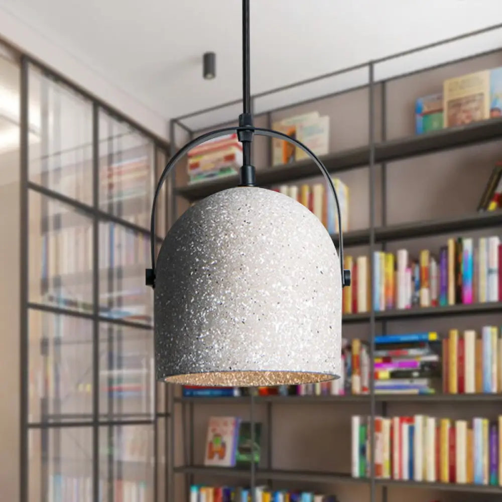 Nordic Cement Dome Pendant Light - 1 Black/Gray/White White