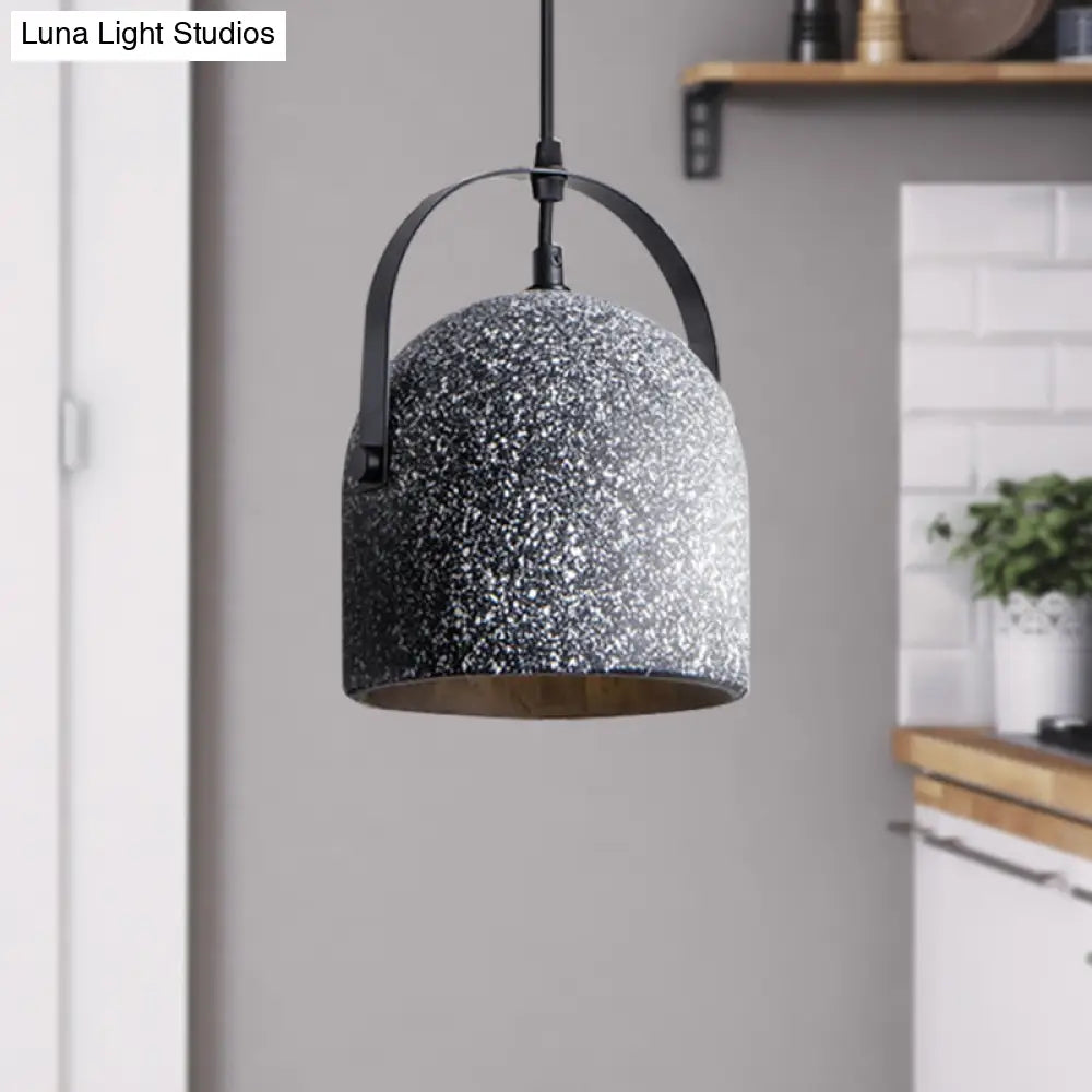 Nordic Cement Dome Pendant Light - 1 Black/Gray/White