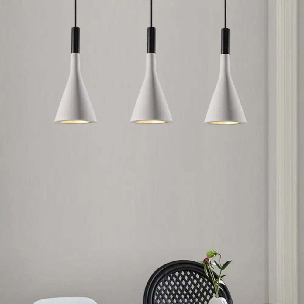 Nordic Cement Funnel Pendant Light - 1 Head Dining Table Suspended Lighting Fixture In