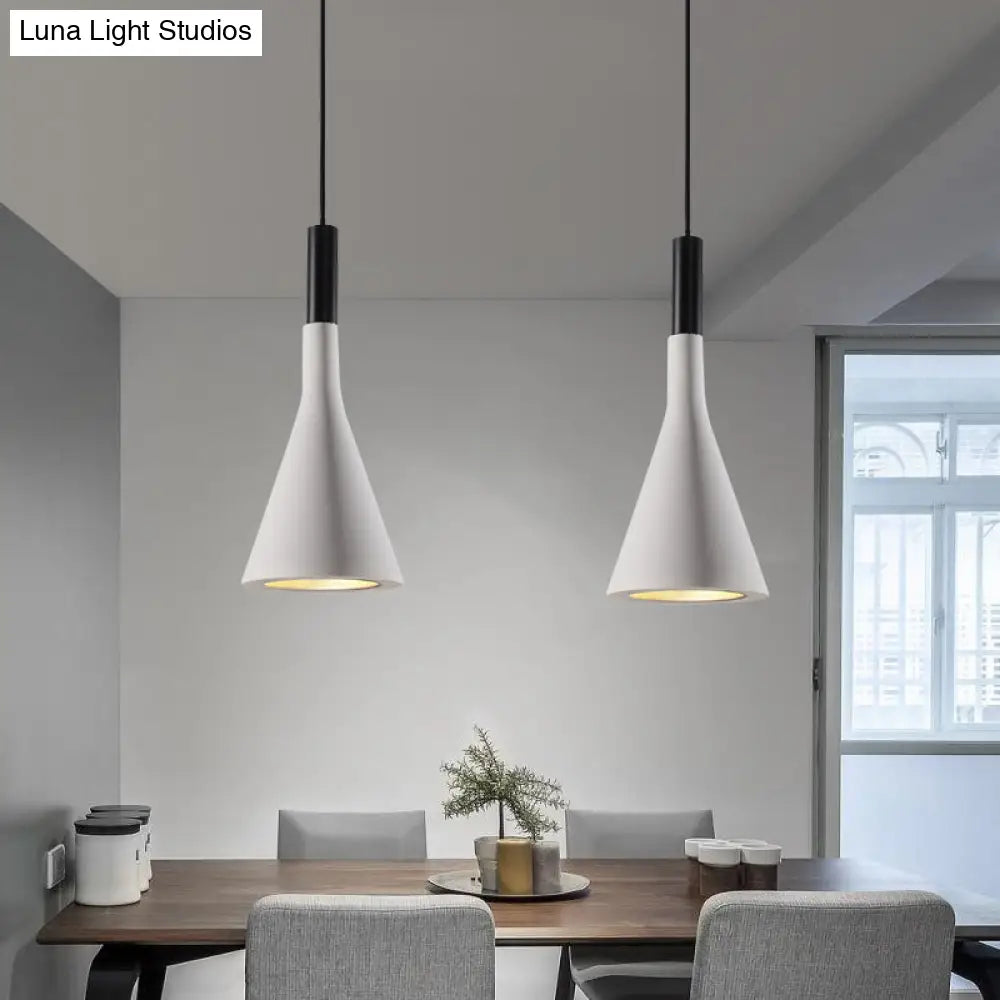 Nordic Cement Funnel Pendant Light - 1 Head Dining Table Suspended Lighting Fixture In