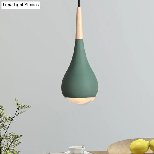 Modern Cement Nordic Pendant Light: Grey/Red/Green Hanging Ceiling