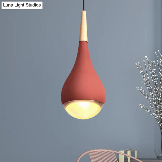 Nordic Cement Pear Pendant Lighting 1 Light Grey/Red/Green Hanging Ceiling Lamp