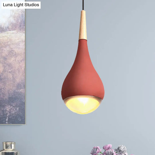 Modern Cement Nordic Pendant Light: Grey/Red/Green Hanging Ceiling Red