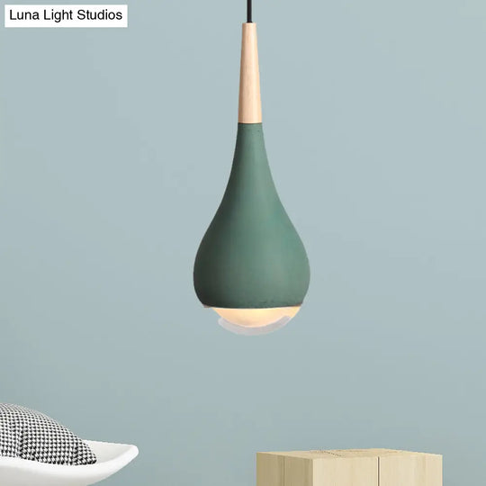 Modern Cement Nordic Pendant Light: Grey/Red/Green Hanging Ceiling Green