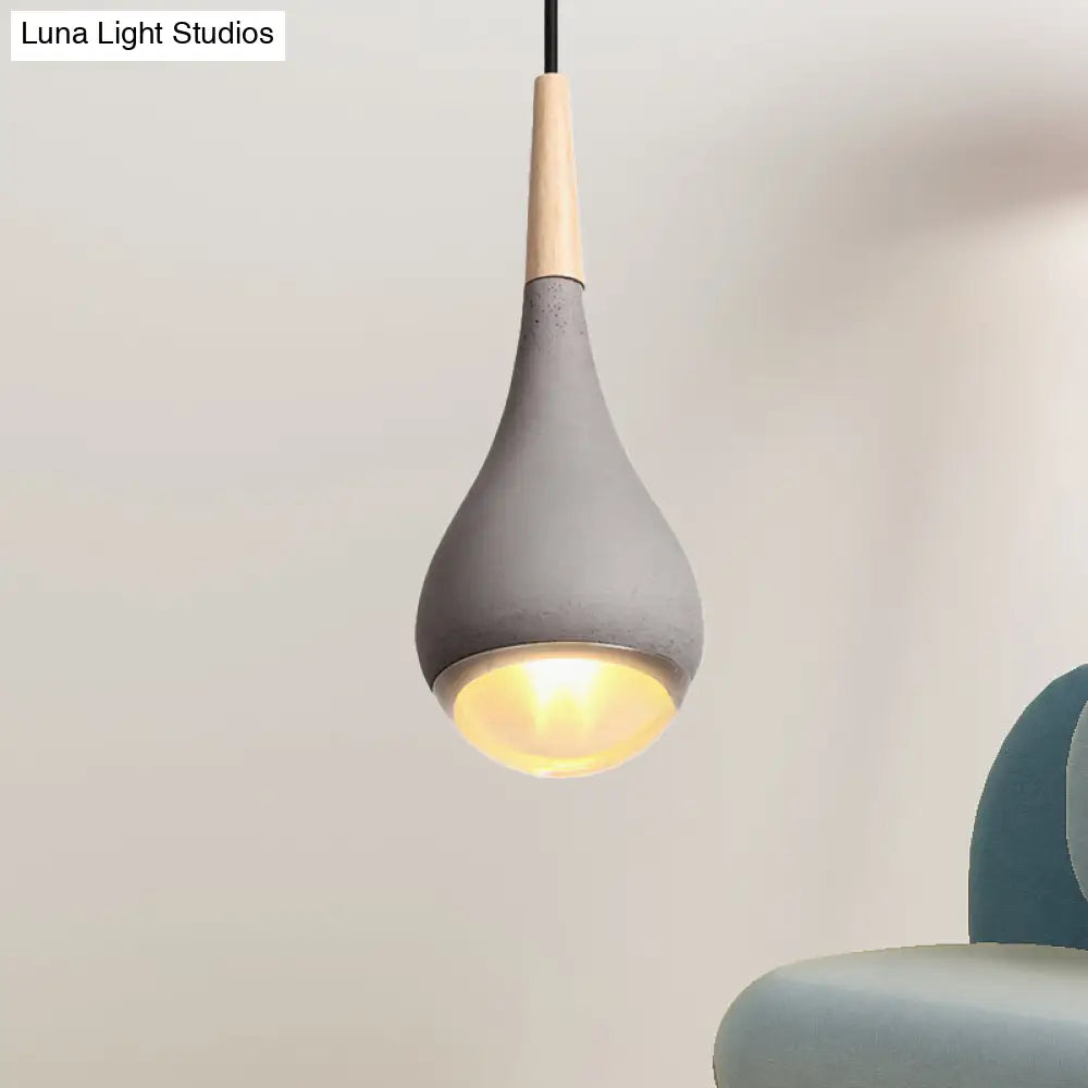 Modern Cement Nordic Pendant Light: Grey/Red/Green Hanging Ceiling Grey