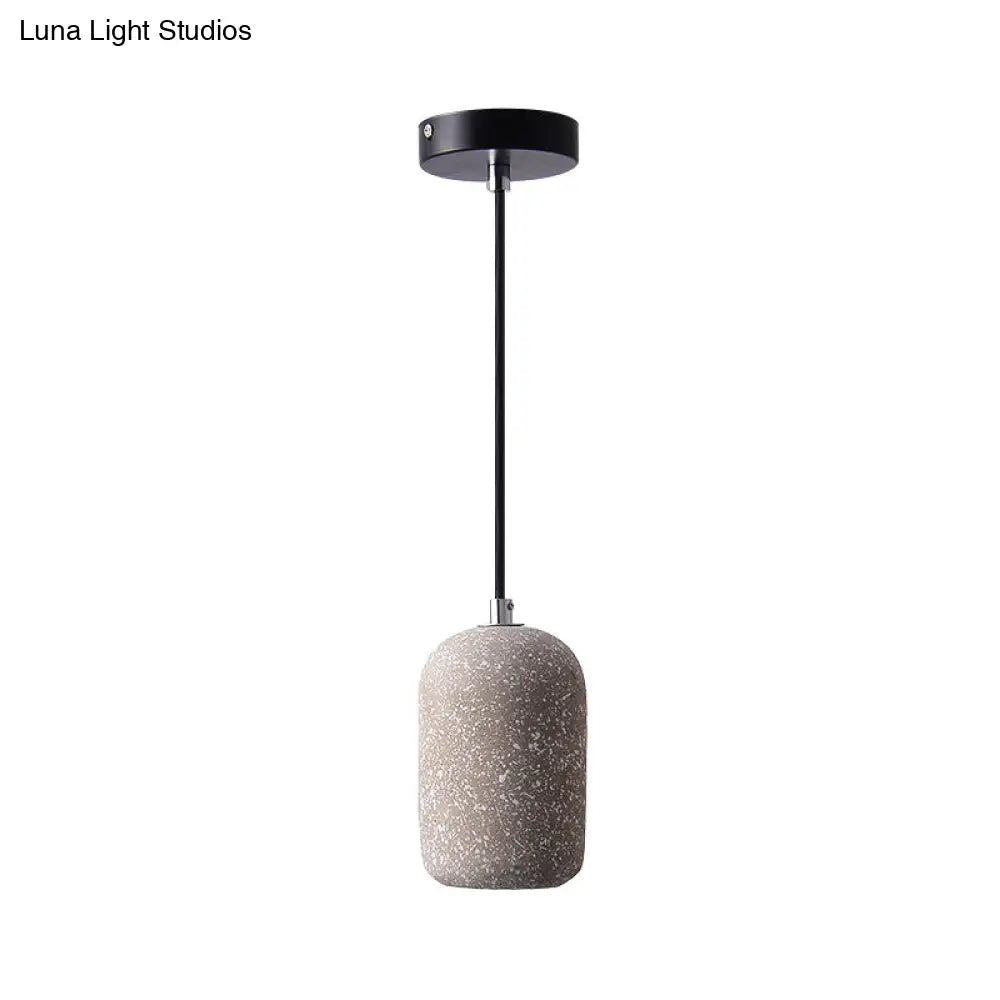 Nordic Cement Pendant Light: Single-Bulb Dining Room Suspension Fixture