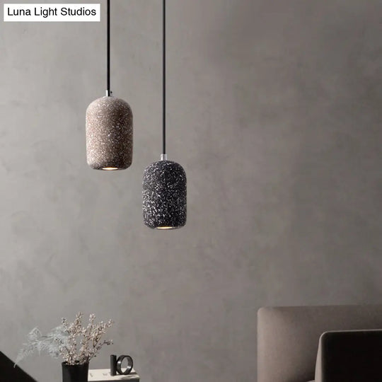 Nordic Cement Pendant Light: Single-Bulb Dining Room Suspension Fixture