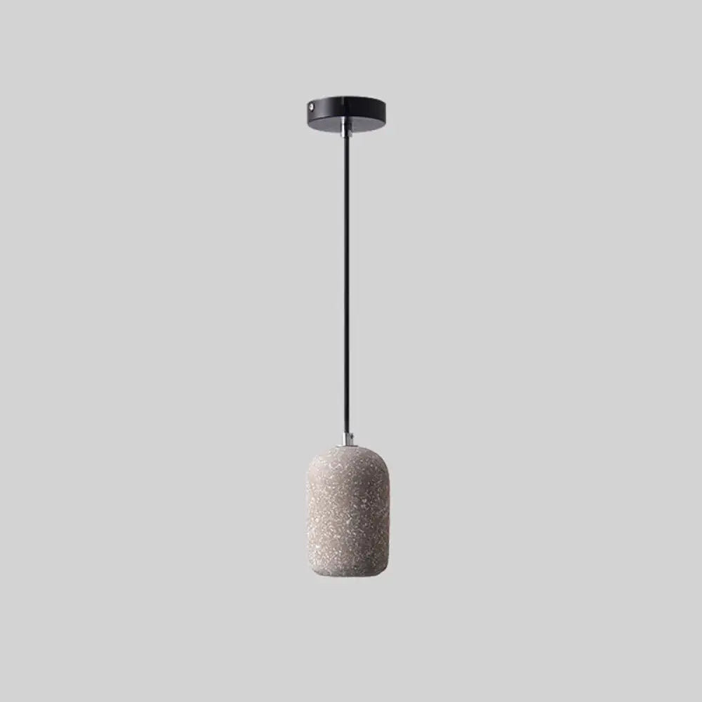 Nordic Cement Pendant Light - Single-Bulb Suspended Dining Room Fixture Grey