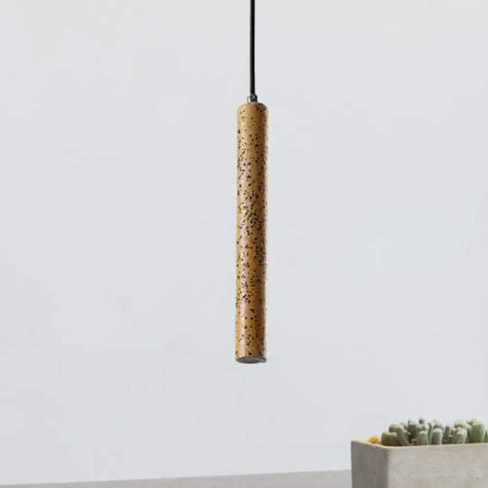 Nordic Cement Tube Pendant Light - 1 Yellow/Blue/Green 12’/21.5’H Yellow / 12’