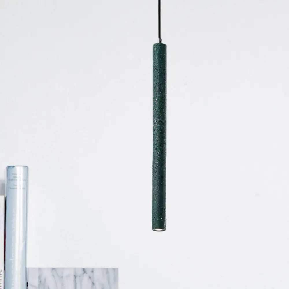 Nordic Cement Tube Pendant Light - 1 Yellow/Blue/Green 12’/21.5’H Green / 21.5’