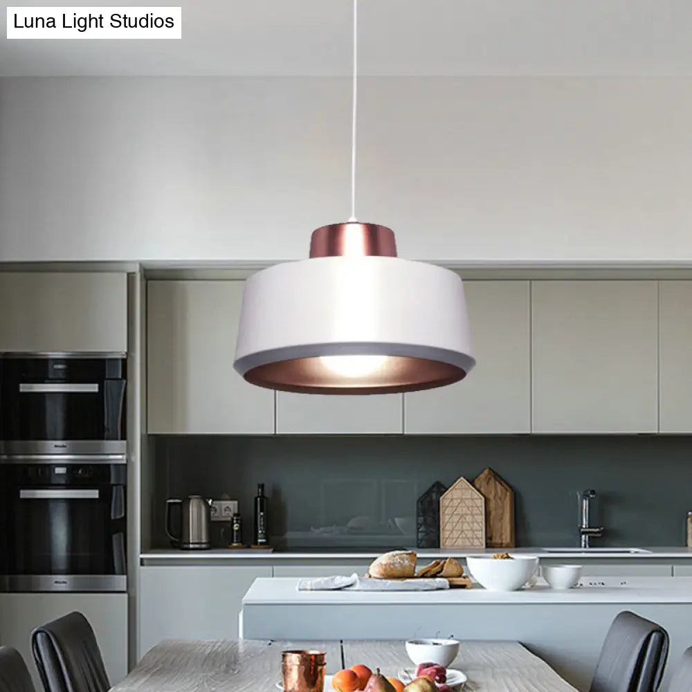 Modern Nordic Hanging Ceiling Light - White Metal Pendant For Dining Room