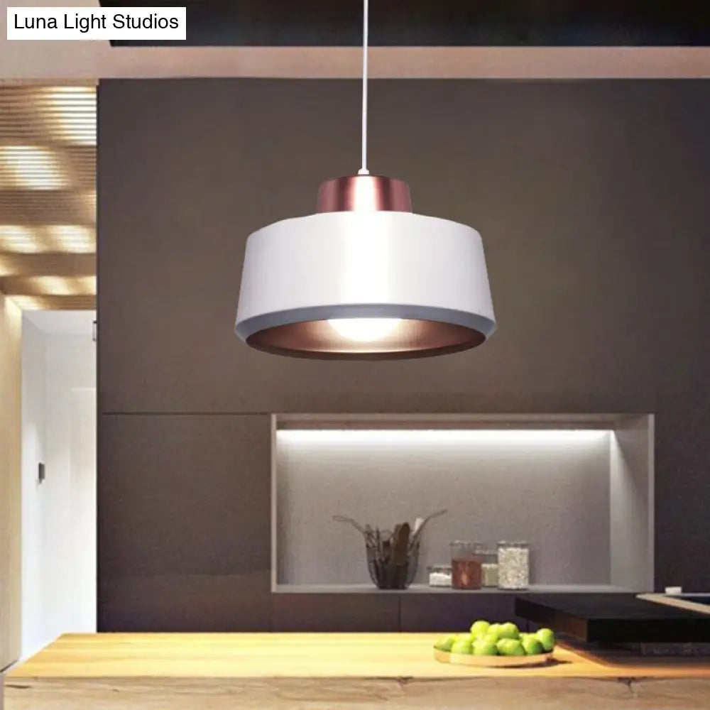 Modern Nordic Hanging Ceiling Light - White Metal Pendant For Dining Room