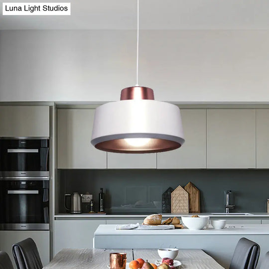 Nordic Circle Hanging Ceiling Light Pendant - Modern Metal Design With 1-Light For Dining Room In