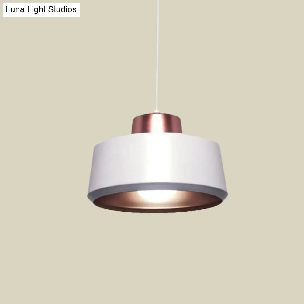 Modern Nordic Hanging Ceiling Light - White Metal Pendant For Dining Room