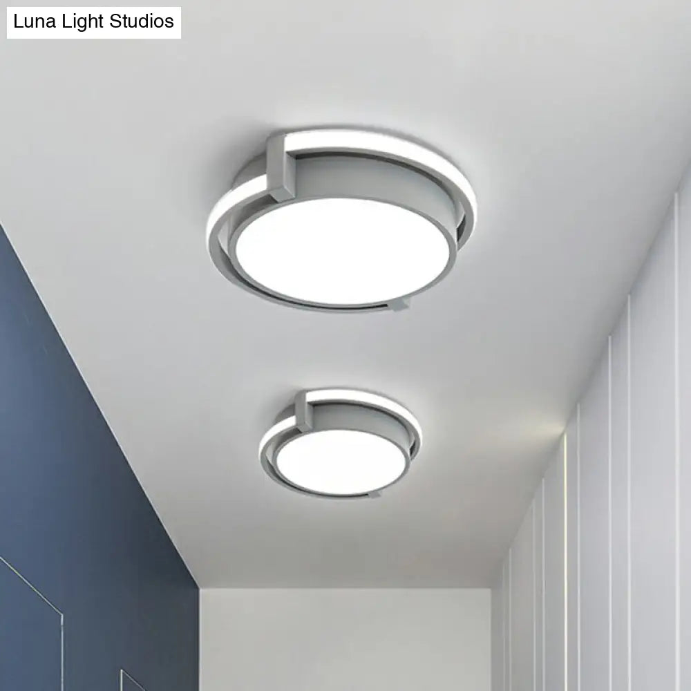 Nordic Circle Led Flush Mount Ceiling Light With Acrylic Diffuser