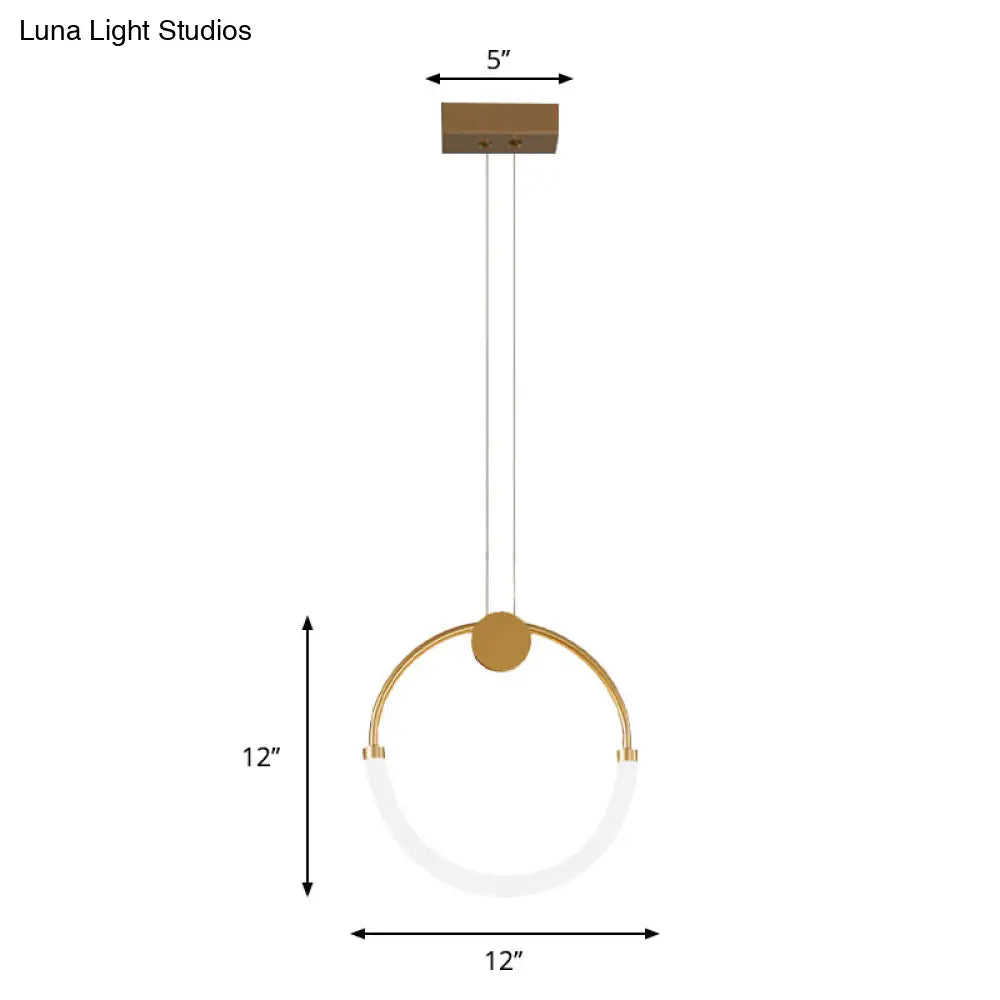 Nordic Acrylic Circular Chandelier - Gold Pendant Lighting With 1/3 Bulbs In Warm/White Light