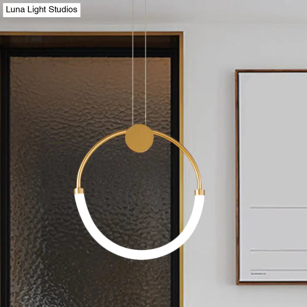 Nordic Acrylic Circular Chandelier - Gold Pendant Lighting With 1/3 Bulbs In Warm/White Light 1 /
