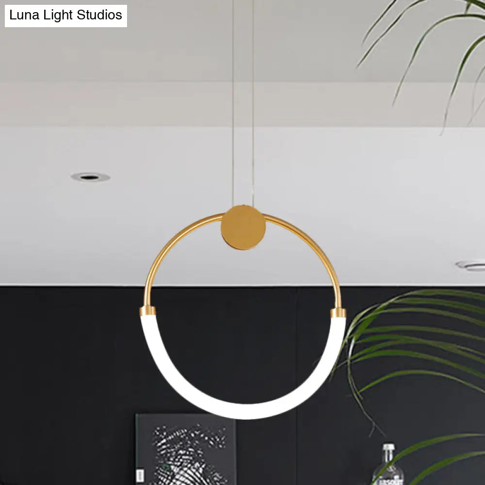 Nordic Circular Chandelier Lamp: Acrylic 1/3 Gold Bulbs Warm/White Pendant Lighting Fixture