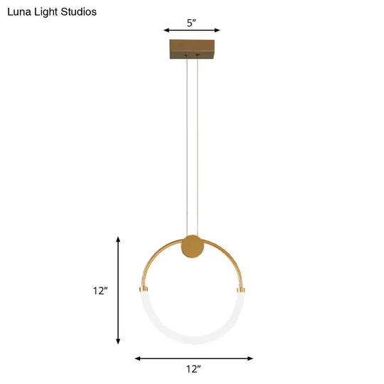 Nordic Circular Chandelier Lamp: Acrylic 1/3 Gold Bulbs Warm/White Pendant Lighting Fixture