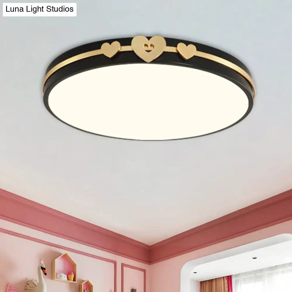 Nordic Circular Flush Lamp: Acrylic Led Bedroom Lighting In Elegant White/Black/Grey With Gold