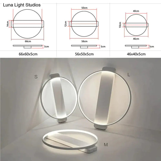 Nordic Circular Led Ceiling Light Living Room Lighting Fixture Bedroom Kitchen Surface Mount