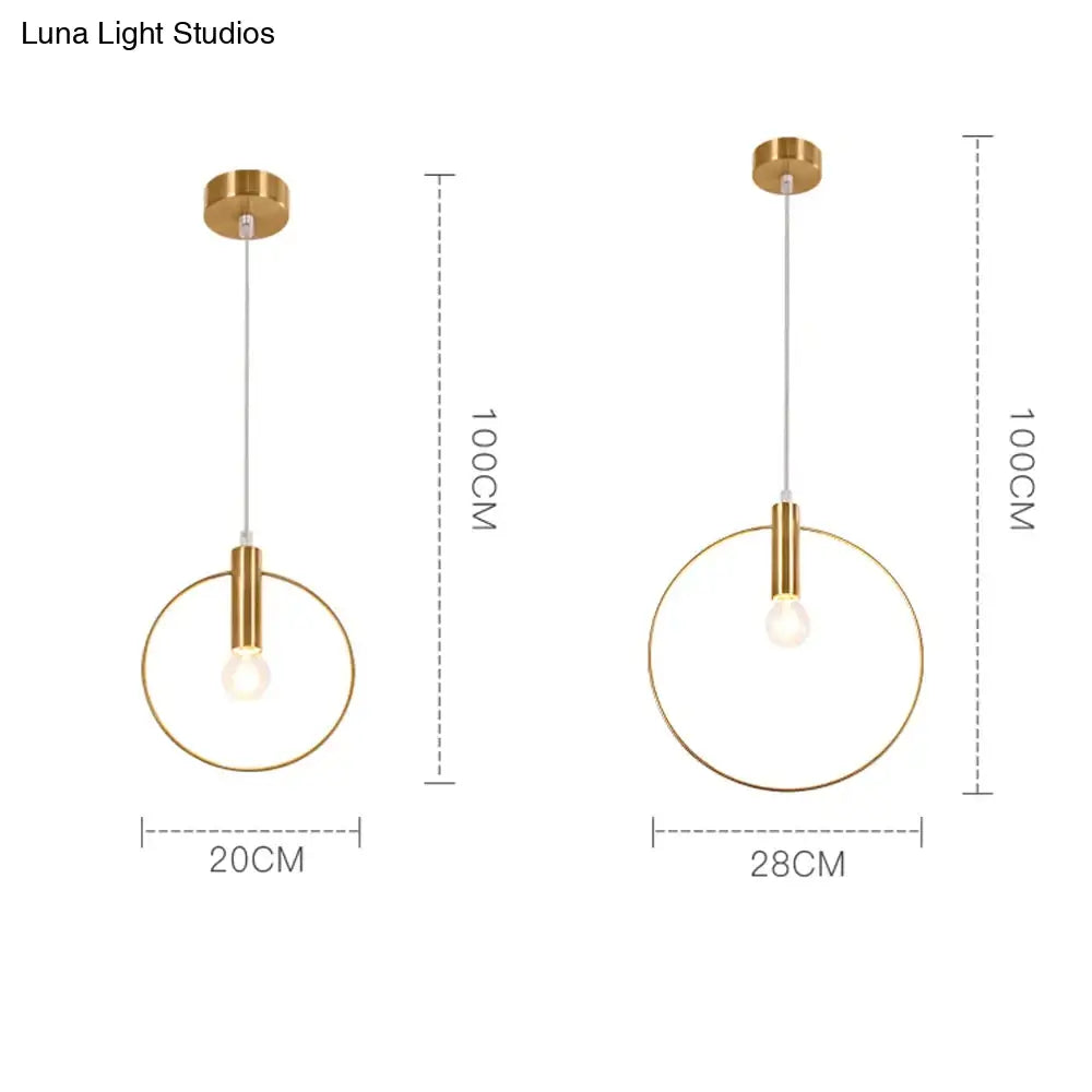 Nordic Circular Ring Pendant Lights Modern Handlamp For Restaurant Living Room Bar E14 Led