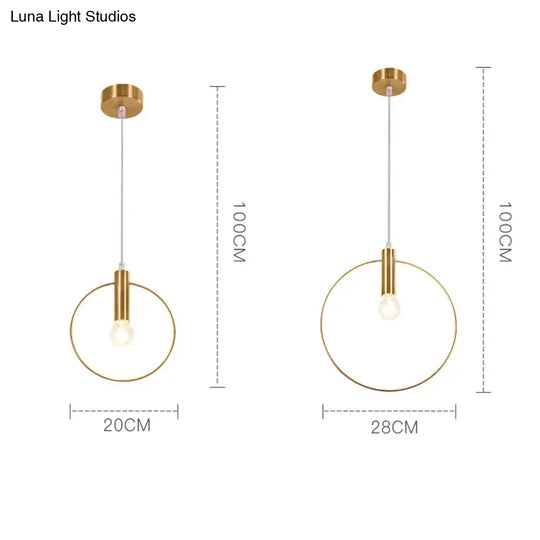 Nordic Circular Ring Pendant Lights Modern Handlamp For Restaurant Living Room Bar E14 Led