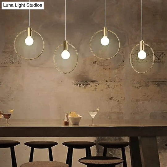 Nordic Circular Ring Pendant Lights Modern Handlamp For Restaurant Living Room Bar E14 Led