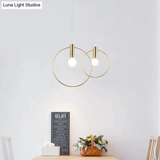 Nordic Circular Ring Pendant Lights Modern Handlamp For Restaurant Living Room Bar E14 Led