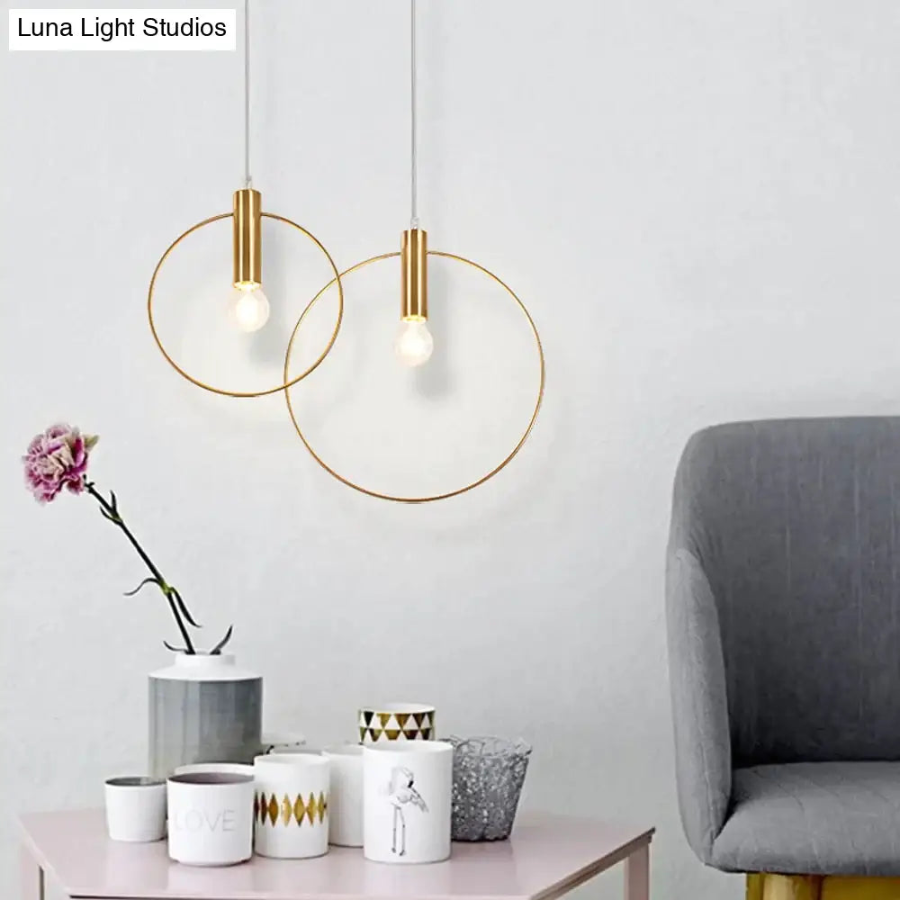 Nordic Circular Ring Pendant Lights Modern Handlamp For Restaurant Living Room Bar E14 Led