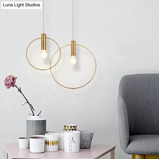 Nordic Circular Ring Pendant Lights Modern Handlamp For Restaurant Living Room Bar E14 Led