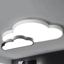Nordic Cloud Led Flush Mount In Black And White - White/Warm Lighting Black - White / Warm