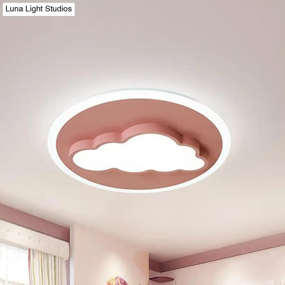 Nordic Cloud Metal Ceiling Lamp - Flush Mount For Childs Bedroom Pink / White